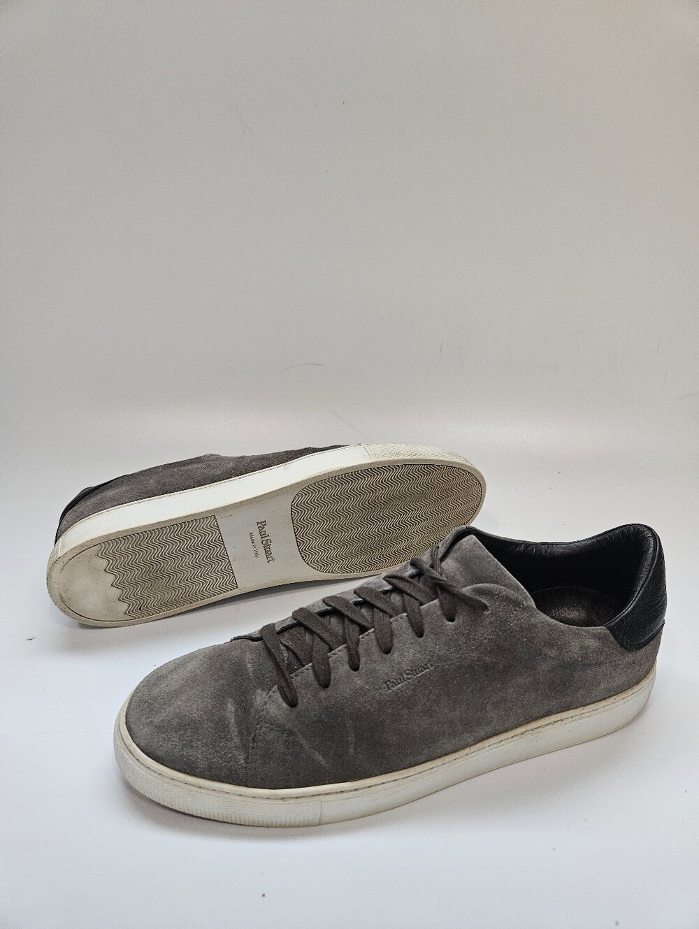 Paul Stuart Men E2 Pascal Suede  Leather Sneakers Gray Men’s Sz 11 Made in Italy